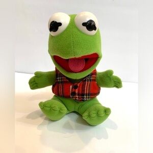 Vintage 1987 Baby Kermit the Frog Muppet Plush 9”